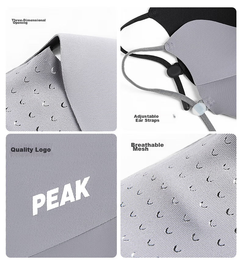 PEAK Eye Protection Corner Sunscreen Mask Unisex Summer Thin UV Protection Ice Silk Black 9