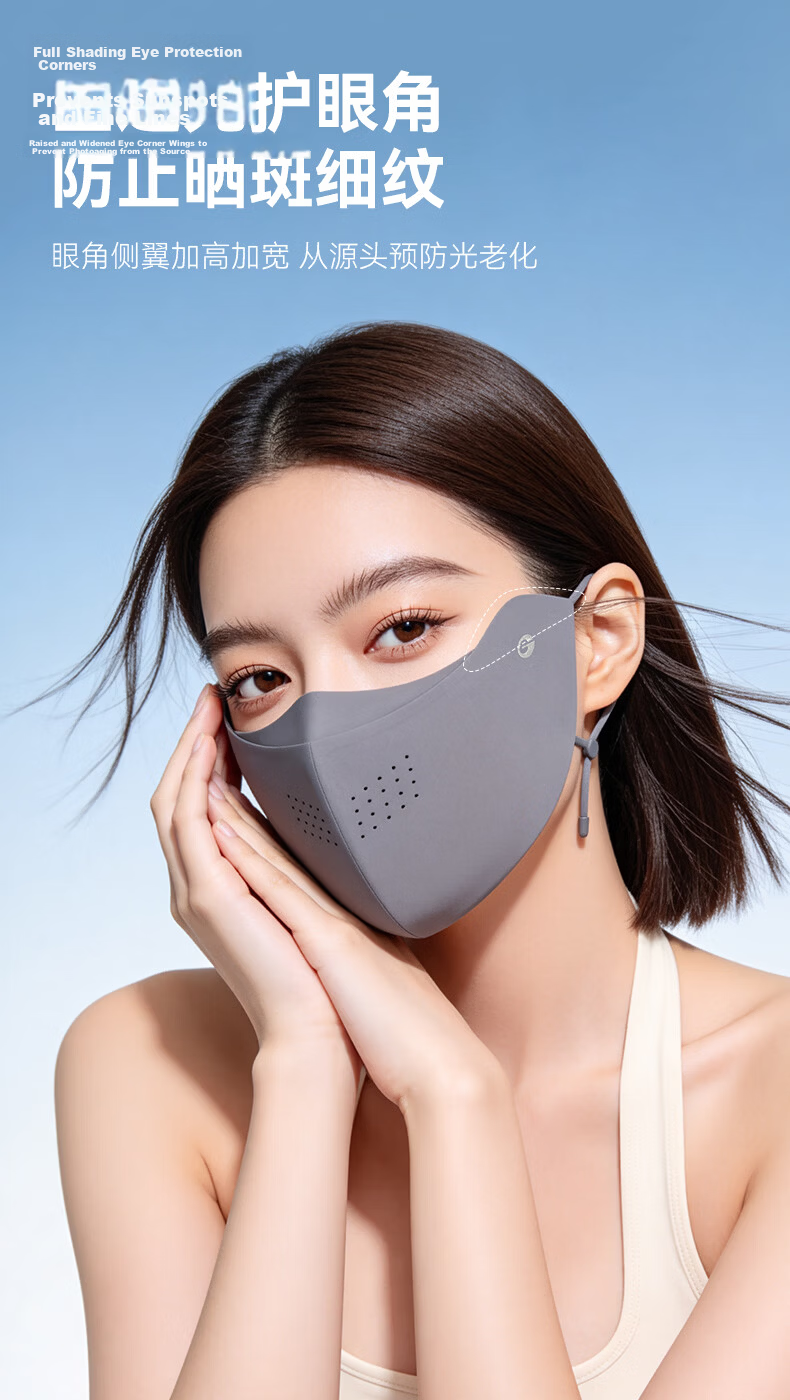 GOLOVEJOY Lightweight Cooling Breathable 3D Sunscreen Face Mask for Women Summer Sun Protection Face Cover Pink 9
