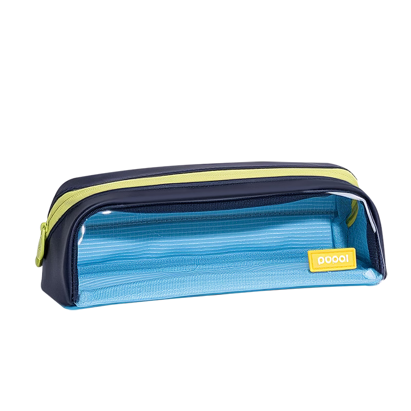 Deli Magnetic Flip Pencil Case Anti-Dirt Stylish High-Value Minimalist Student Stationery Storage Bag Portable Handheld Pencil Box Small Navy Blue Gift for Boys and Girls