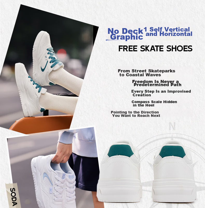 361° Soda Women's Summer Breathable Low-top White Sneakers Lightweight Versatile Casual Shoes 682616618-2 3