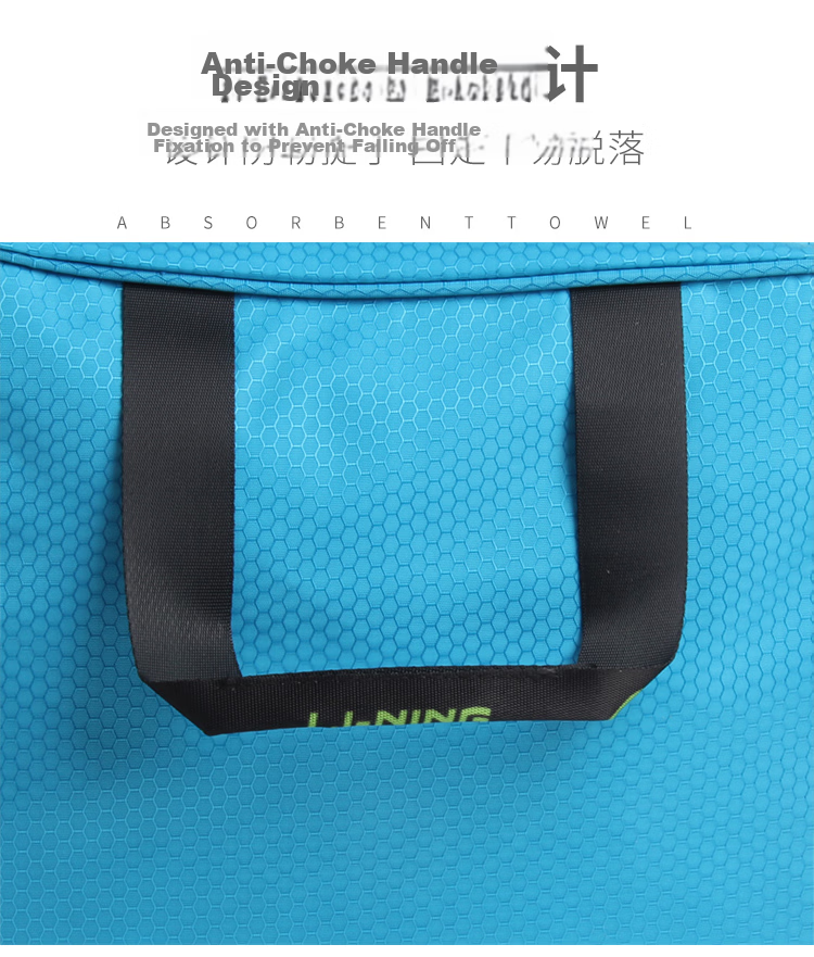 LI-NING Swimming Bag Wet and Dry Separation Unisex Large Capacity Waterproof Spa Storage Gym Sports Travel Beach Bag LSJN774-3 Rose Red 7