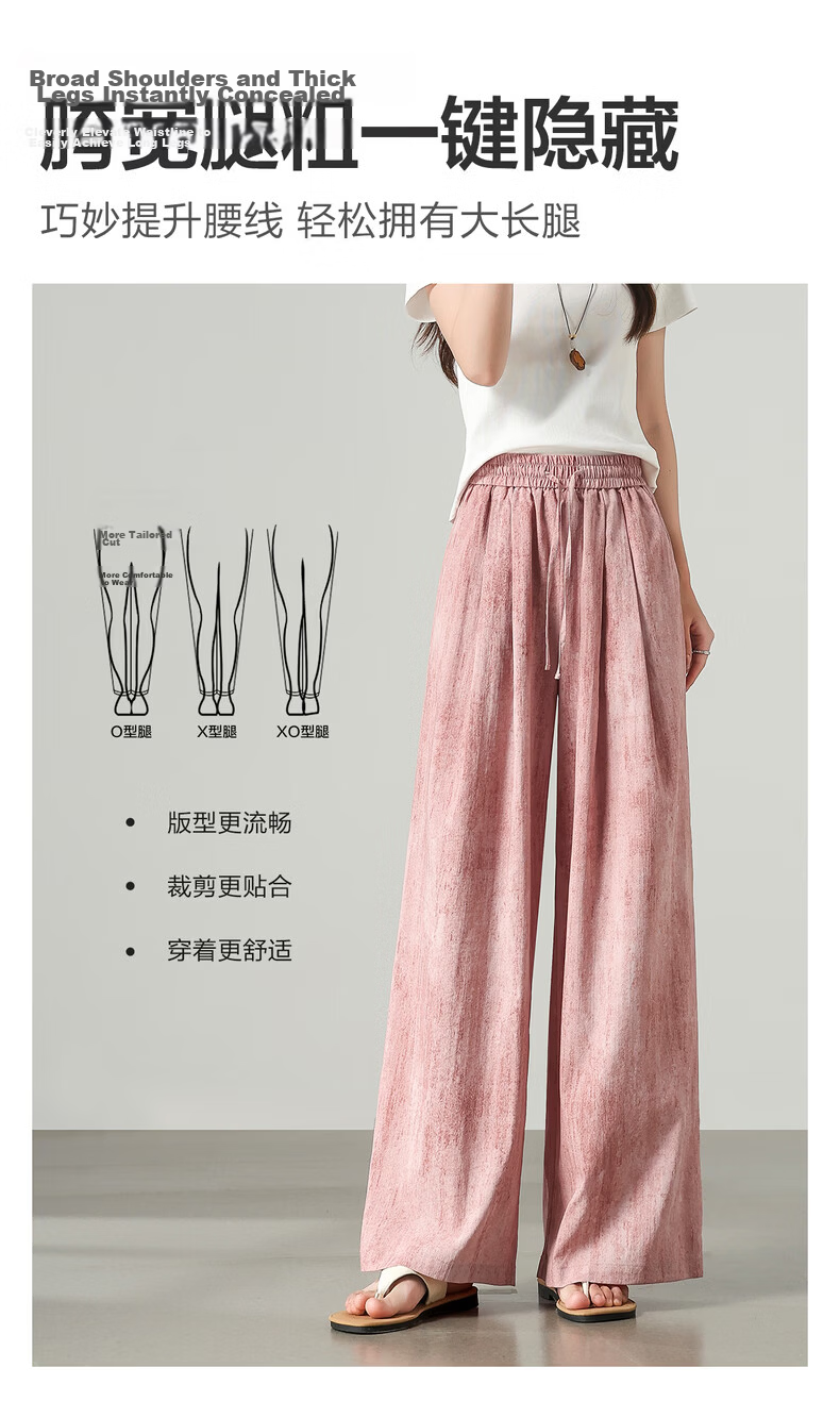 TonLion 2026 Spring Summer New Casual Women's Pants Girl Style Linen-Like Wide-Leg Draped Trousers 4