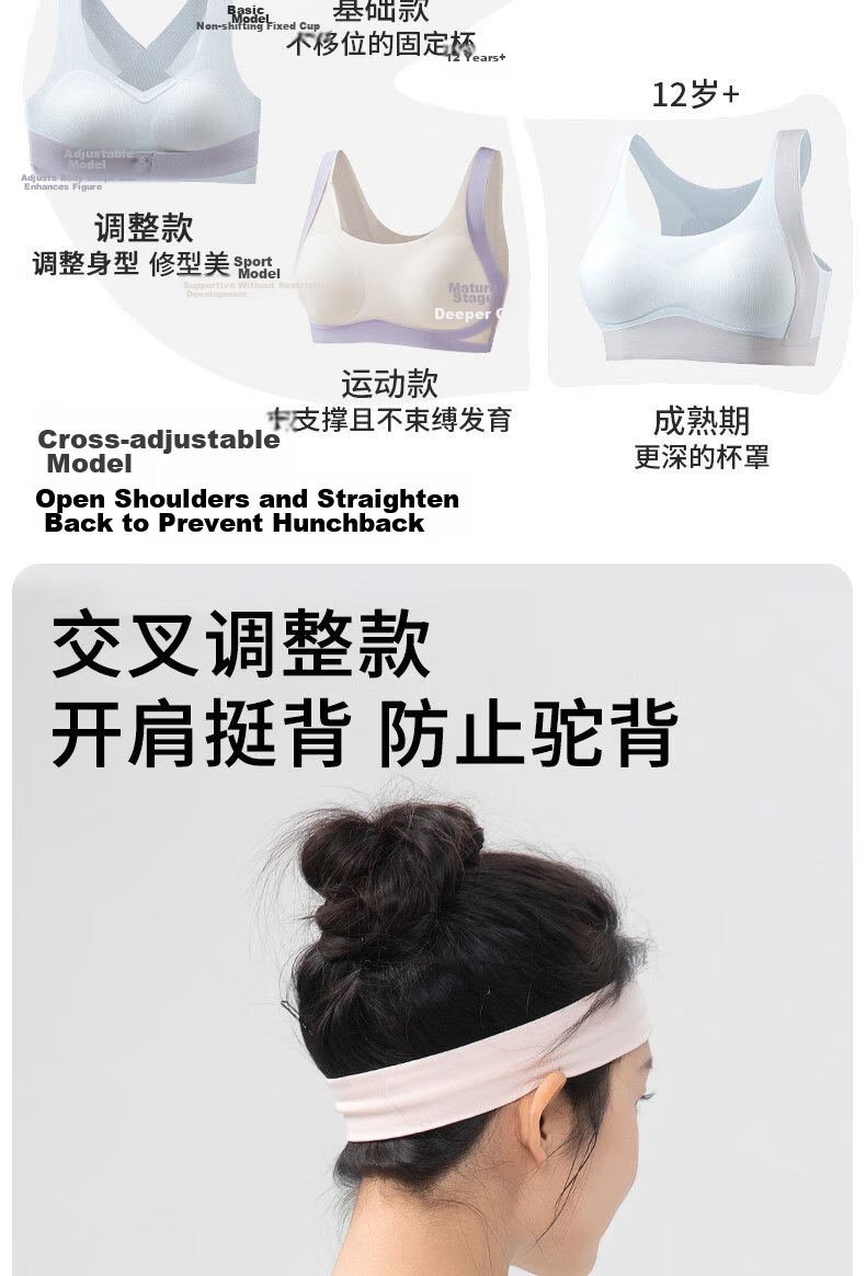 Urban Beauty 26 Years Development Period 12-16 Years Old Girls' Underwear Vest Sports Bra for Junior and Senior High School Students Stage 2-3 12