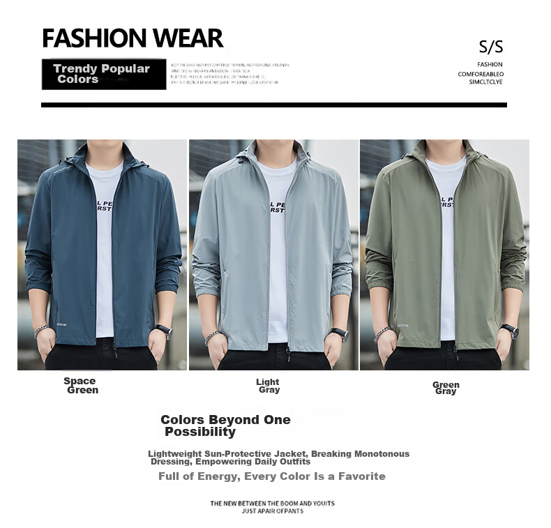 Romon Men's Sunscreen Jacket Summer Ice Silk Quick-Dry Lightweight Breathable Casual Outdoor UV Protection Coat 5368 Green Gray 5XL 5