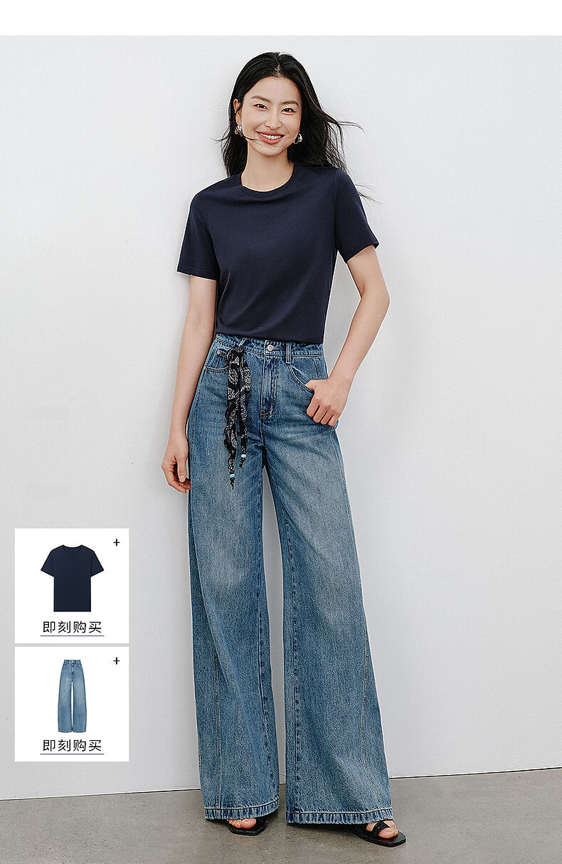 Yixiang Liying Lyocell Short Sleeve T-Shirt Women 2026 Spring New Shoulder Base Shirt Lavender Purple M 25