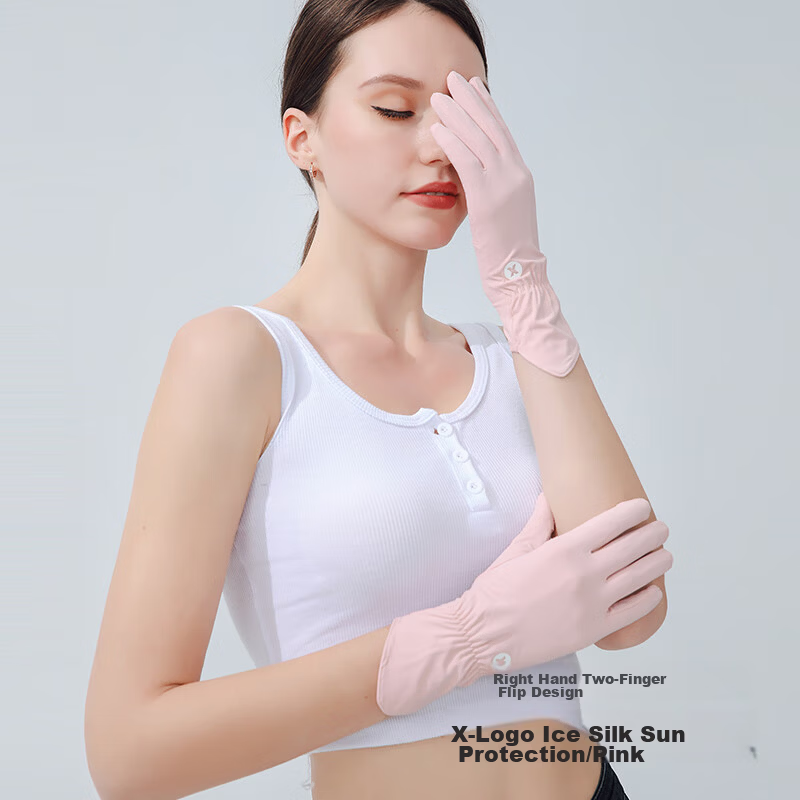 Jian Cai Ice Silk Sunscreen Gloves for Women Spring Summer Driving Sun Protection Breathable Thin Outdoor Sports Cycling Gloves Gift for Girlfriend