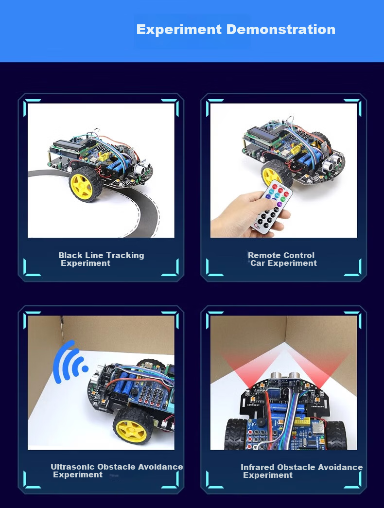 LOBOROBOT 51 Microcontroller Development Board Kit Smart Car Line Tracking Obstacle Avoidance Remote Control Bluetooth Programming C51 Robot Kit 8