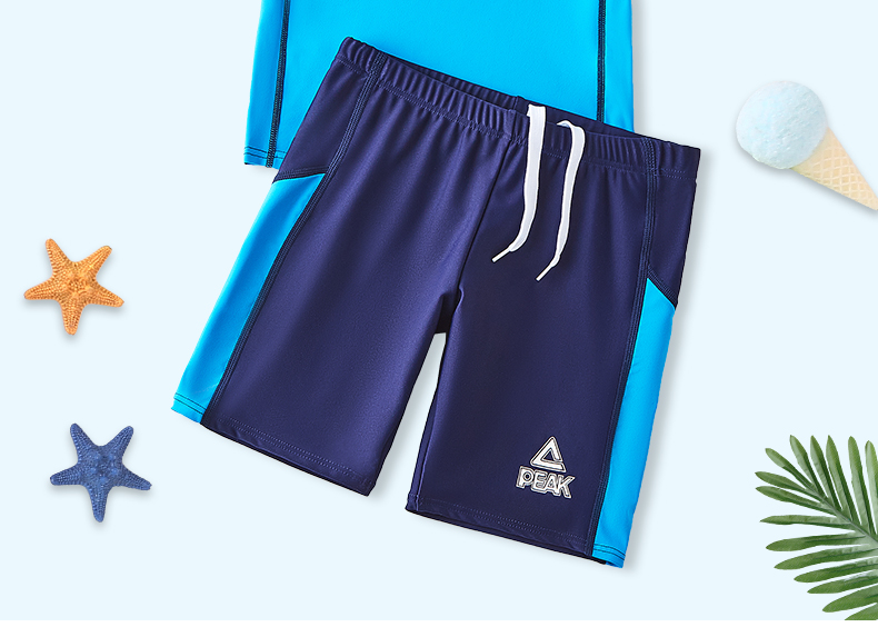 Peak children's swimwear boys swim trunks set boys split type big, medium and small children's three-dimensional swimwear baby set 23 110 1