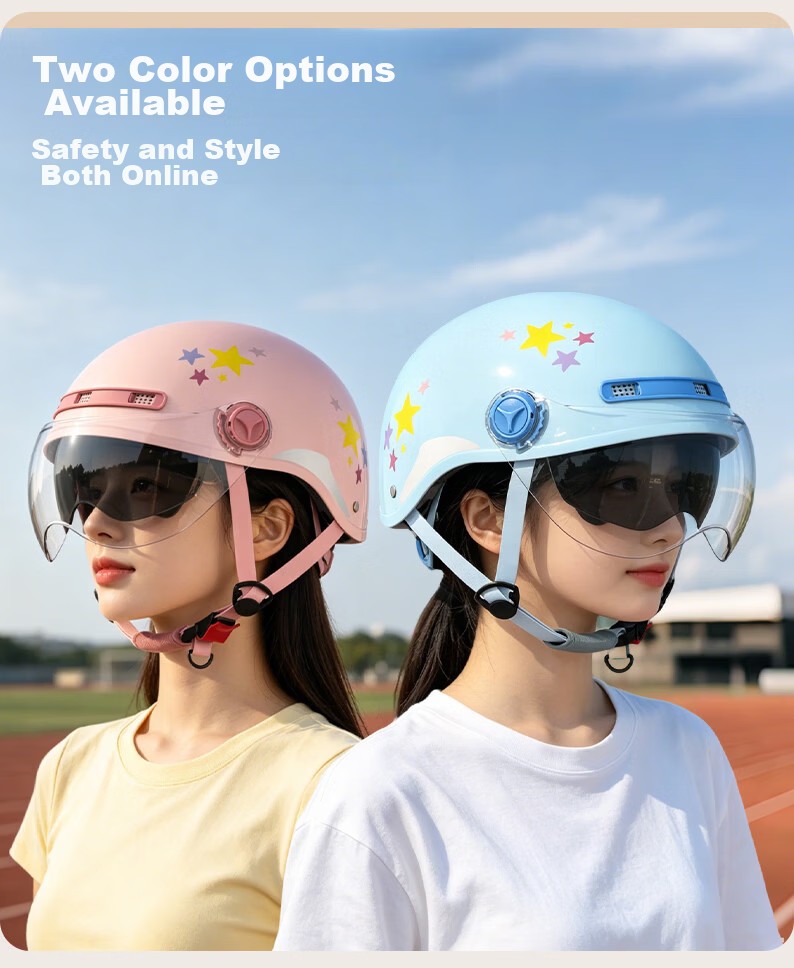 Yundianwei Women's Electric Bicycle Helmet, 3C Certified, Scooter Safety Helmet, Couple And Parent Lightweight Motorcycle Half Helmet for All Seasons, Smart Bluetooth Dual Visor Model, Kabbi Pink, Large Size L 10