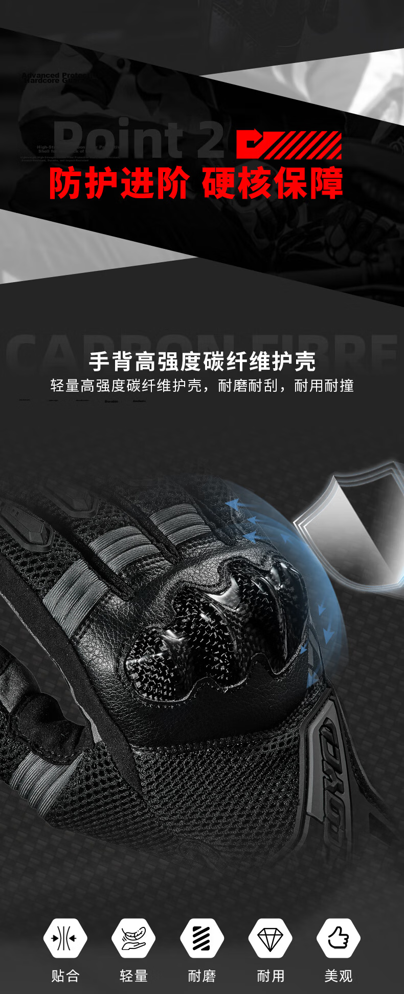SCOYCO Motorcycle Gloves Summer Anti-Fall Riding Carbon Fiber Full Finger Racing Gloves Breathable Unisex Couple Style 7