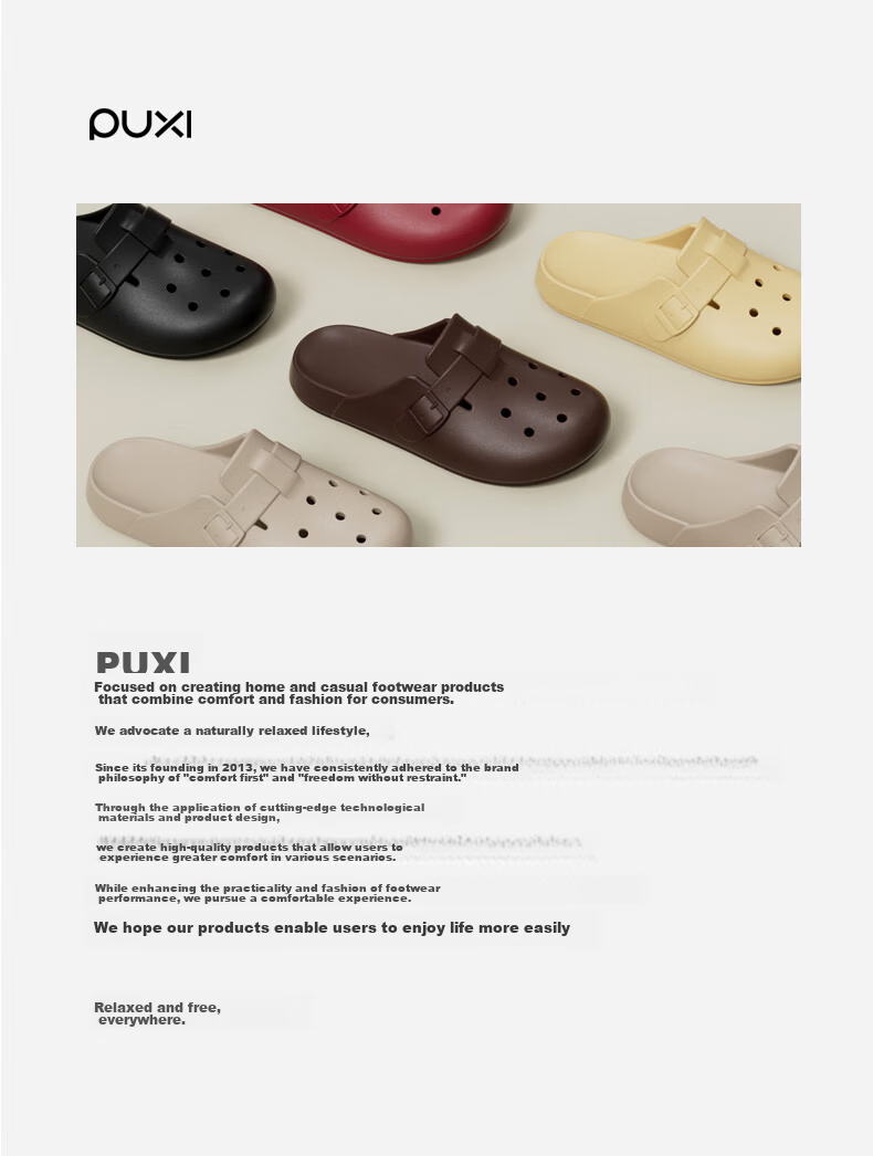 Puxi Platform Open-Toe Half-Slip Women's Summer Outdoor Clogs Dragon Fruit Color Size 35-36 14