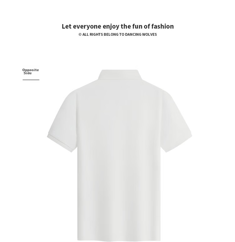Dance with Wolves [Non-Deforming Collar] Textured Jacquard Summer Breathable Men's Short Sleeve Polo Shirt 803 Off-White L 18