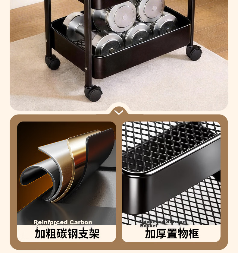Xiaomo Mobile Tea Table Cart Sofa Side Table Bedside Storage Rack High Tea Table Living Room Snack Bedside Cabinet 12