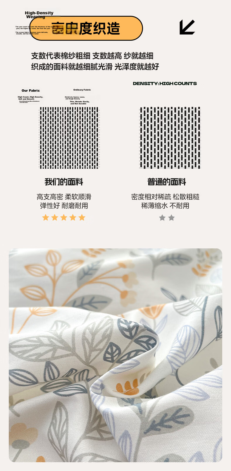 MUJI 100% Cotton 4-Piece Bedding Set for 1.5/1.8m Bed, Pure Cotton Duvet Cover 200x230cm 6