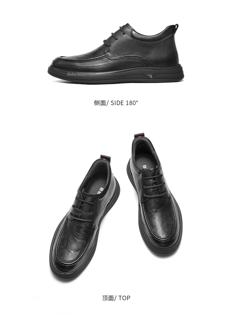 Belle Qixi Gift Slip-On Casual Leather Shoes for Men 26 Summer Breathable Commuter Business Shoes A2393 Black Perforated Size 44 18