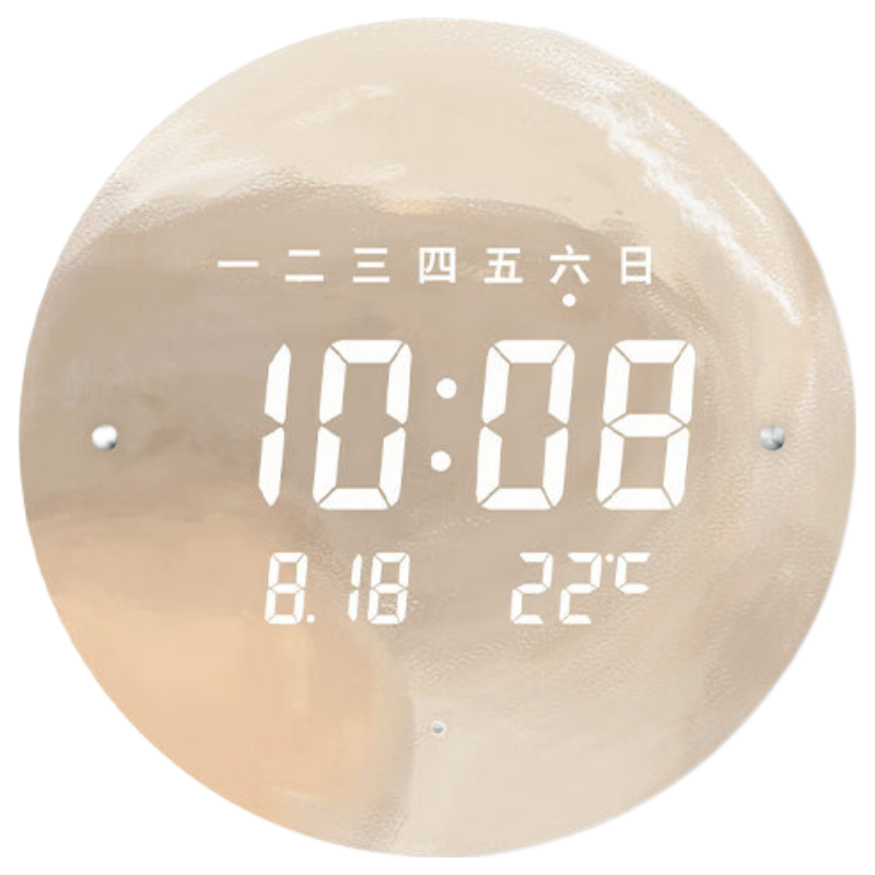 Momen Wall Clock, 30cm LED Cream-Style Clock, Living Room Luxury, No Drilling Required, Electronic Wall Clock, Luminous Timepiece