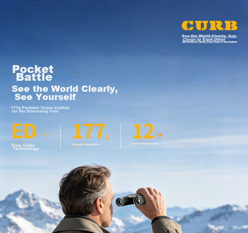 CURB Binoculars High Definition High Power Military Night Vision Outdoor Compact Portable 100x Smartphone Compatible Kilometer 1