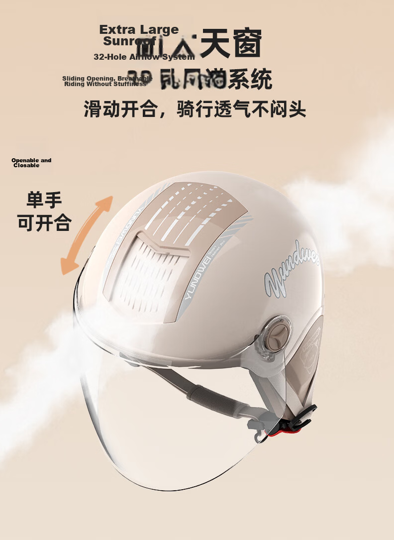 Yundianwei Smart Bluetooth Helmet with Built-in Sensor Light, 3C Certified Electric Motorcycle Summer Safety Helmet for Men and Women, Extra Large Size, Universal Four-Season Half Helmet for Electric  8