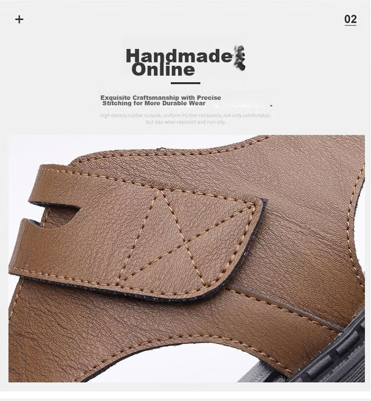 Jingzhenlianggong Men's Summer Sandals Dual-Use Slippers Non-Slip Soft Sole Beach Shoes Dark Brown [Lace-Up] Size 41 12