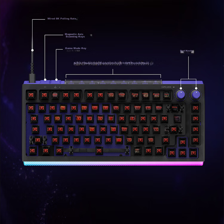 G G512 X 75 Gaming Keyboard 75-Key Magnetic Mechanical Switch Hybrid RGB FPS Valorant Delta Operation (Black T Switch) 7