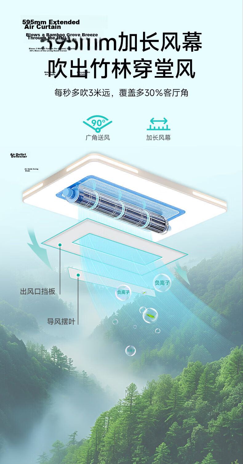 Delpure Eye Protection Living Room Ceiling Light New Modern Minimalist Integrated Bladeless Fan Light 4