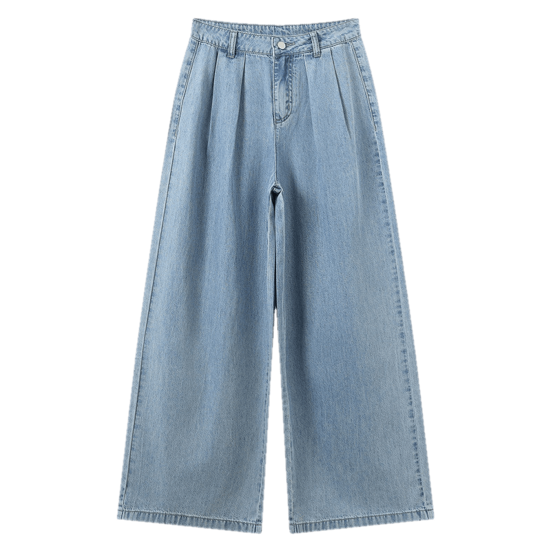 TonLion 2026 Spring Wide-Leg Women's Denim Pants Light Denim Blue 26