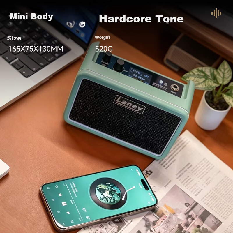 Laney UK Laney Little Green Brick PRISM-MINI Electric Guitar Bass Amplifier Mini Outdoor Portable Bluetooth Speaker