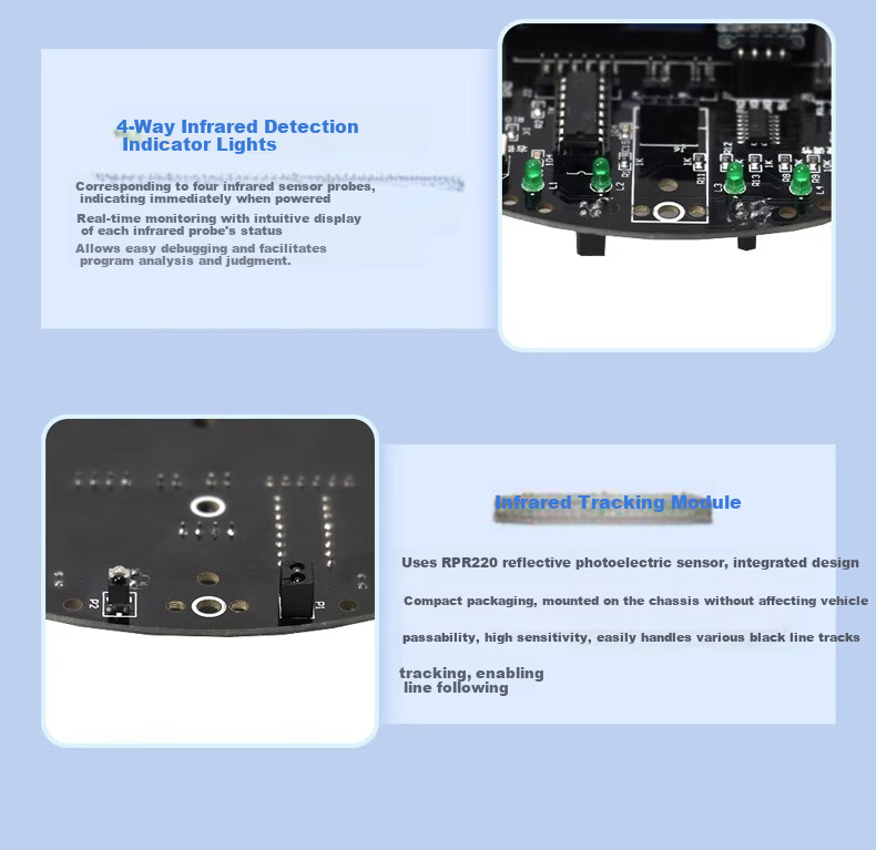 LOBOROBOT 51 Microcontroller Development Board Kit Smart Car Line Tracking Obstacle Avoidance Remote Control Bluetooth Programming C51 Robot Kit 6