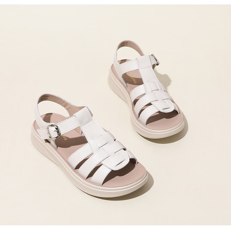 Spider King Women's Sandals 2026 New Summer Cowhide Open Toe Casual Mom Sandals Black 36 25