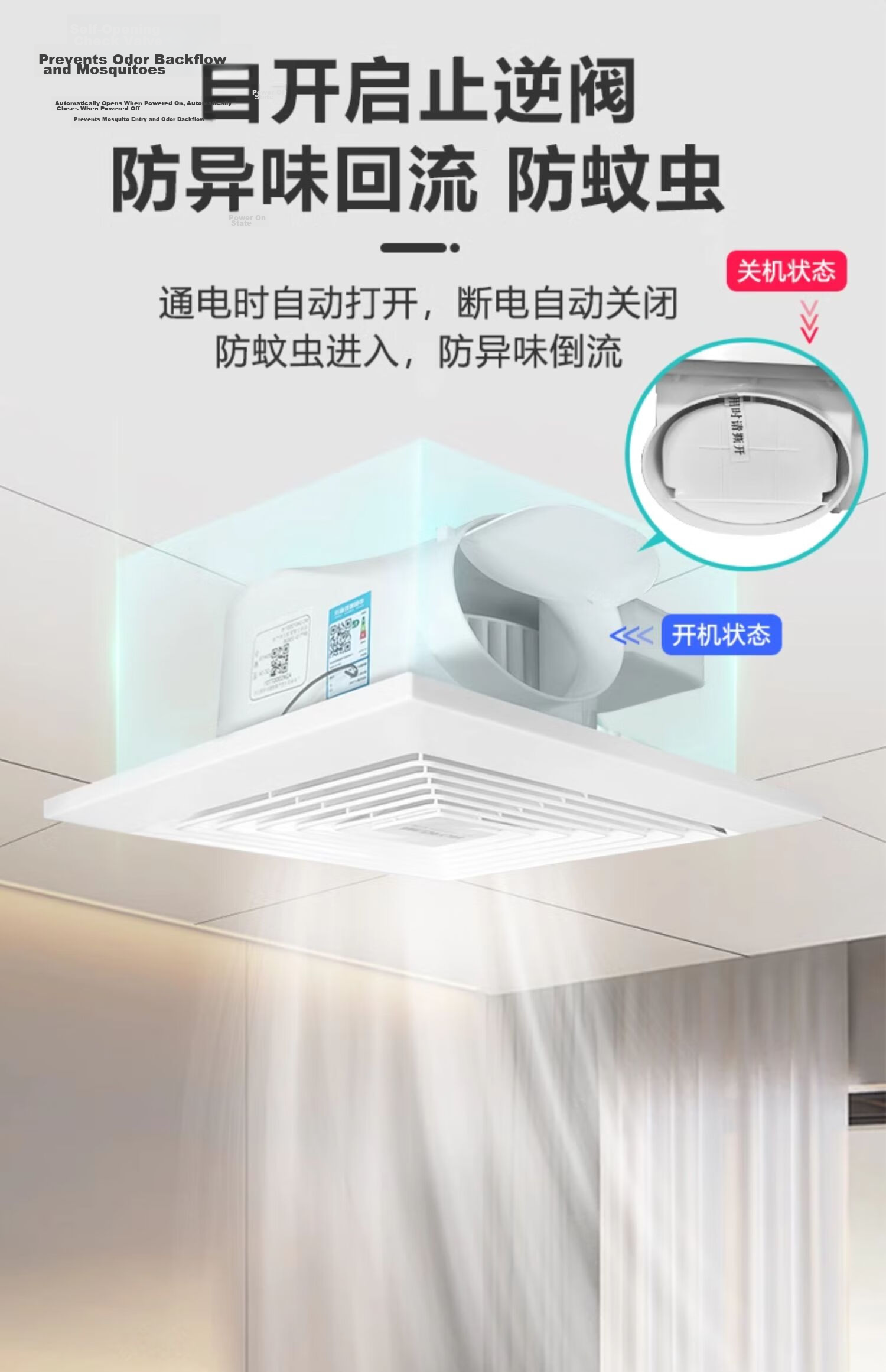 Nedfon Universal Ceiling Exhaust Fan, Integrated Ceiling Ventilation Fan 300x300 Low Noise Ducted Ventilator BPT10-23A 10