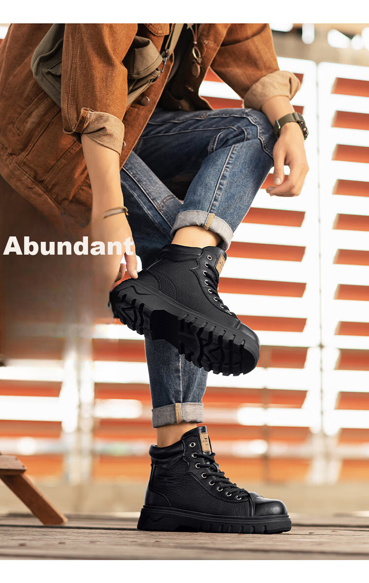 G.N.Shi Jia Men's Boots 2025 Autumn Winter New Low-top Martin Boots Outdoor Thick-soled Casual Leather Shoes Trendy Versatile Men's Shoes 17