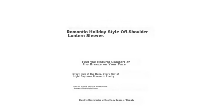 Mt Lightweight Holiday Series Spring Fresh Halter Neck Round Collar Off-Shoulder Lantern Sleeve Chiffon A-Line Women's Dress 2