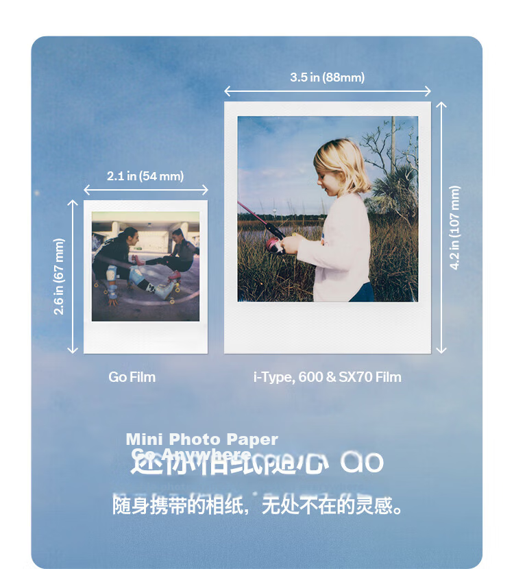 Polaroid GoGen2 Mini Instant Camera Portable GO2 Selfie Camera Instant Print Black International Version Birthday Gift 520 5