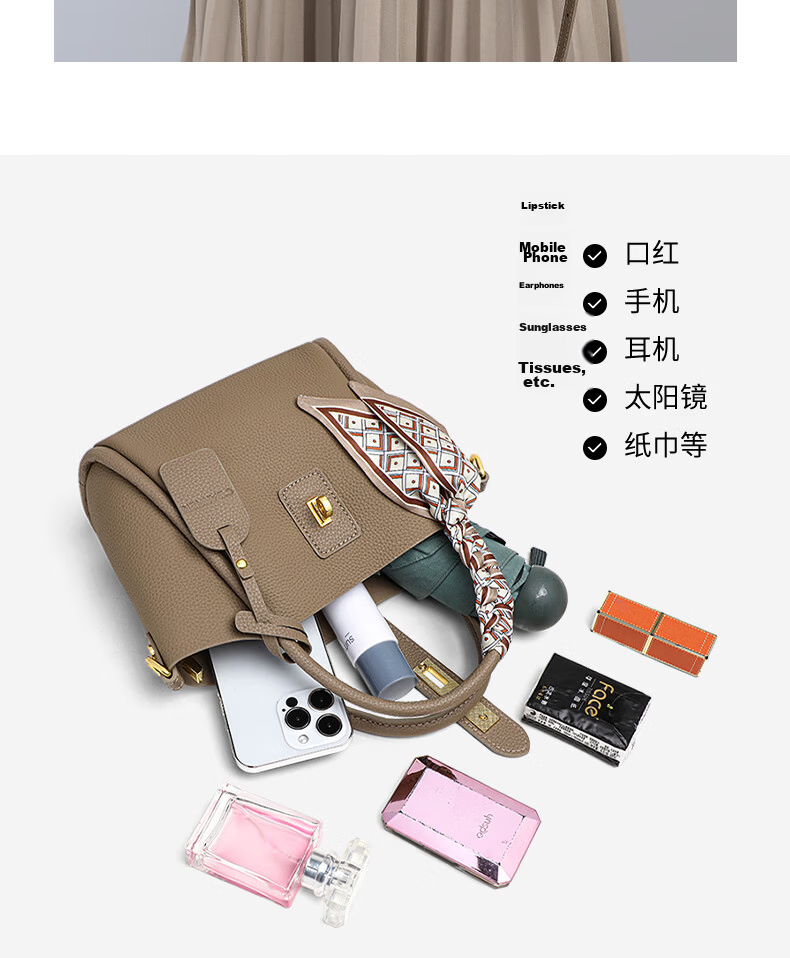 C.BANNER First Layer Cowhide Women's Handbag Tote Shoulder Bag Luxury Crossbody Birthday Qixi Valentine's Day Gift for Girlfriend 5