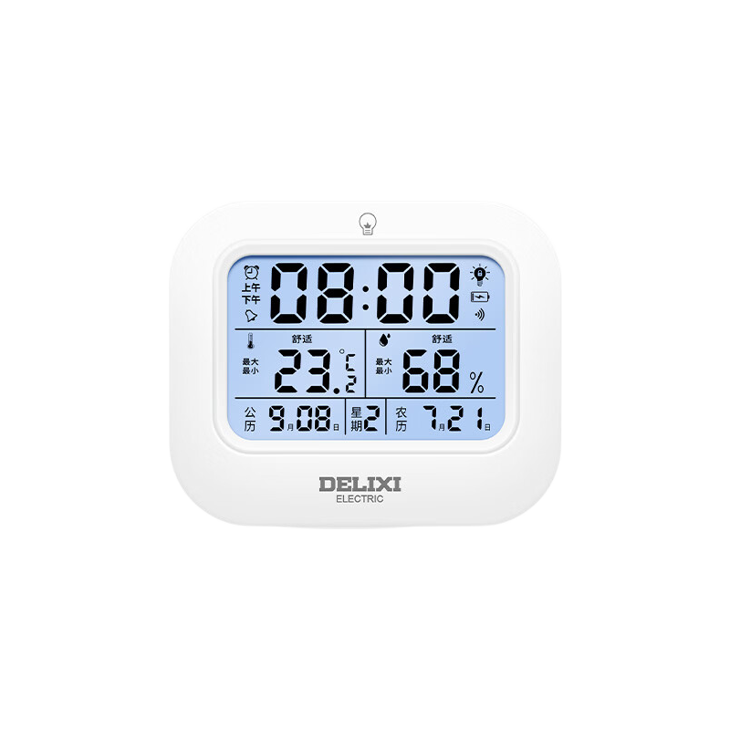 DELIXI ELECTRIC Hygrometer, Home Indoor Baby Room High-Precision Rechargeable Wall-Mounted Thermometer And Hygrometer