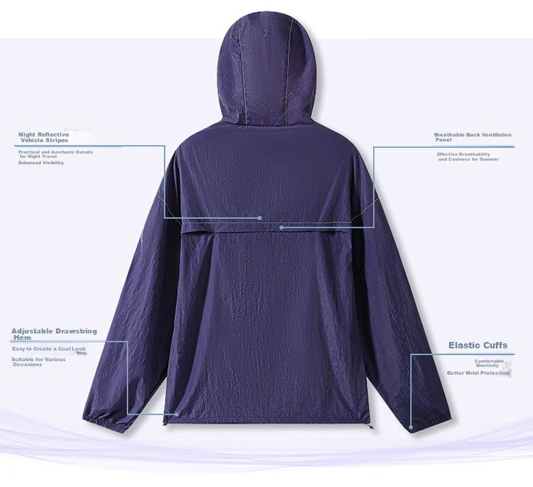 MULINSEN Men's Summer Cooling Hooded Sun Protection Jacket Anti-Mosquito Skin Coat with Reflective Strips Outdoor Coat Far Mountain Gray S 11