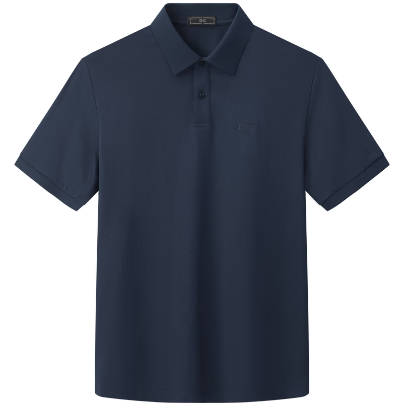 EMZ Ordos Men's Short Sleeve Polo Shirt with Mulberry Silk, Quick-Dry, Breathable, Antibacterial, Business Casual