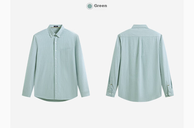 Texwood Deshiwo Apple Standard Shoulder Men's Long Sleeve Striped Casual Shirt Blue S 11