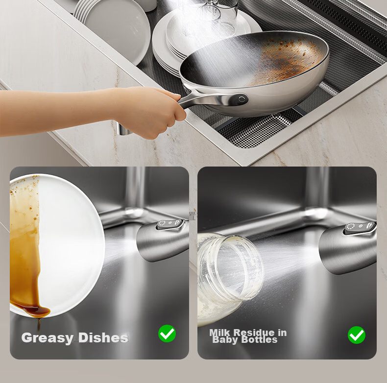 JOMOO Kitchen Faucet Dual Control Hot and Cold Pull-Out Brass Sink Faucet 33255 20