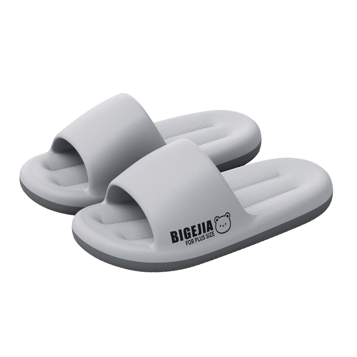 Bigjia Men's Summer Bathroom Home Shower Slippers Wear-Resistant Soft Sole Cool Slippers Gray Size 42-43