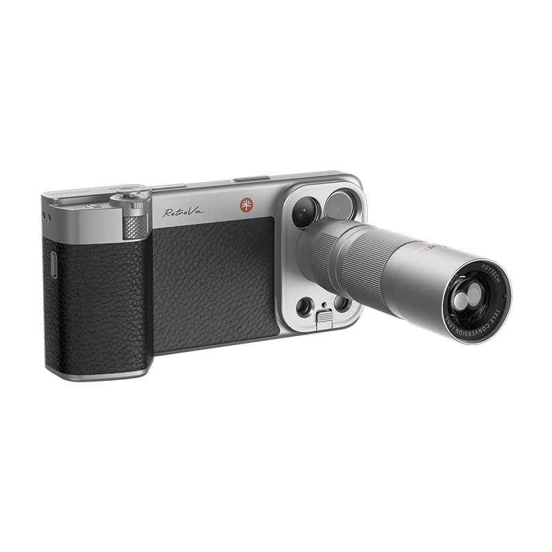 PGYTECH RetroVa Vintage Imaging Master Kit for Apple iPhone 17 Pro Dandelion Photography Handle with Telephoto Zoom Lens