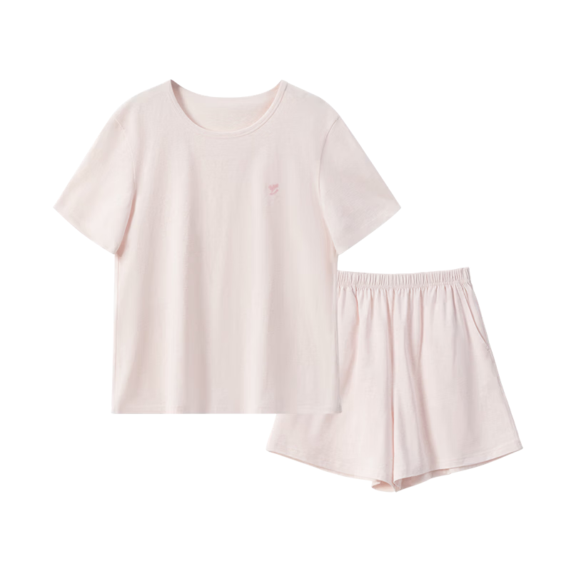 MiiOW Floral Dye Series Summer Crew Neck Short Sleeve Soft Breathable Women's Sleepwear Homewear Set