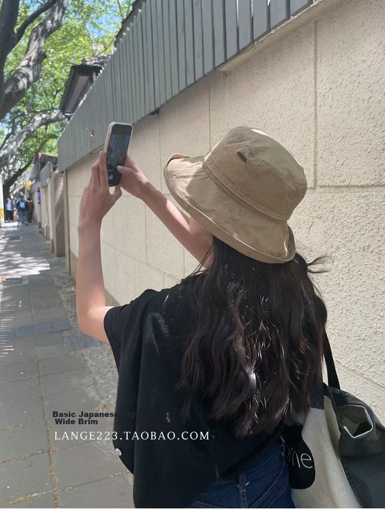 Lagur Japanese UV Fisherman Hat Women's Summer Sun Protection Anti-UV Sunshade Hat Casual Spring New Khaki 1