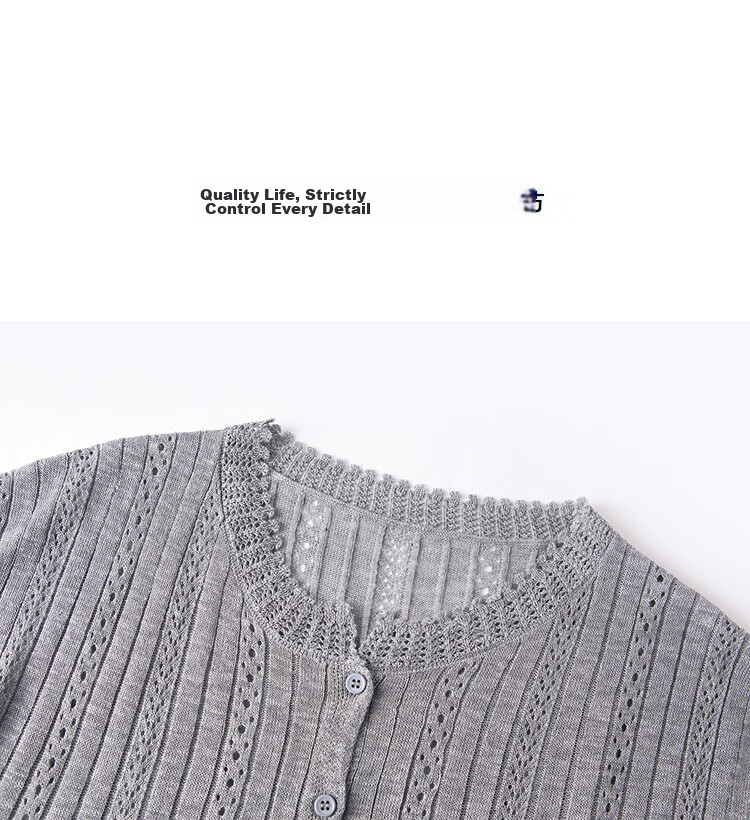 Demana [with Lyocell] Summer Glossy Lace Collar Hollow Textured Jacquard Raglan Slim Knit Top for Women Premium 15