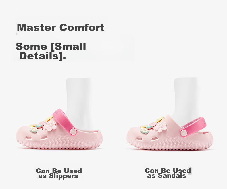 Balabala Kids Summer Flower Hole Sandals Breathable Outdoor Beach Girls Slippers for Toddlers and Older Children 9