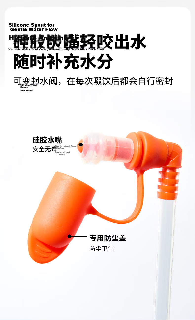 MOBIGARDEN Portable Water Bag Outdoor Camping Hiking Foldable Soft Water Pouch NX25690005 Vivid Orange 7