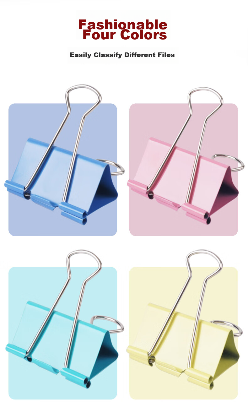 M&G Stationery Popular Product, 6#15mm, 60 Pieces/jar, Colorful Binder Clips, Small Metal Bill Clips, Eplus Series Office Binder Clips, ABS92743 2