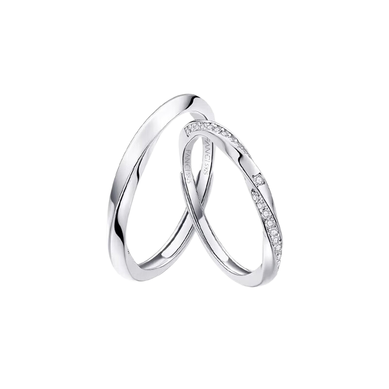 Fanci Mobius Love River Couple Rings Set Anniversary Birthday Gift for Girlfriend