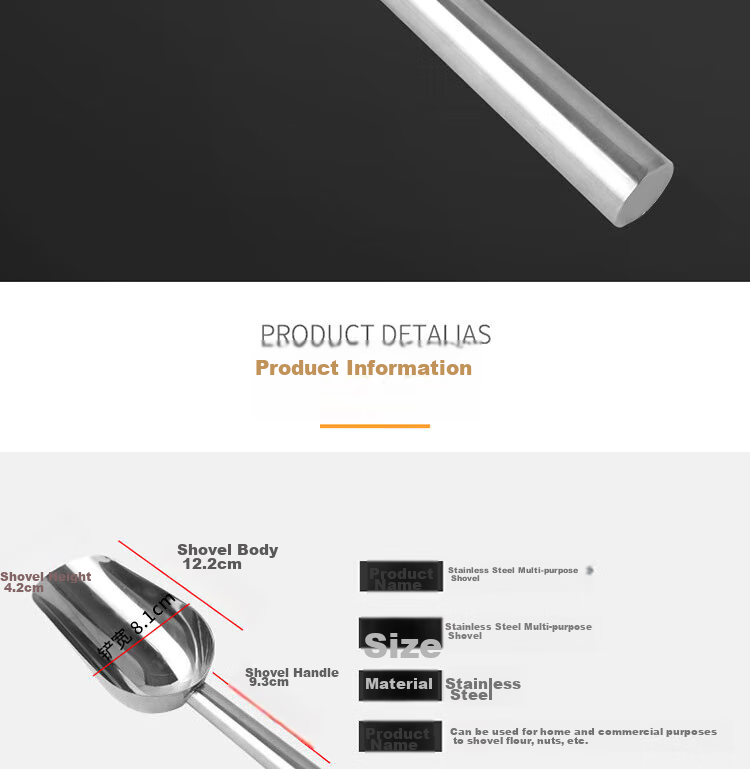 Baijie Stainless Steel Ice Scoop, Grain Scoop, Dried Fruit Scoop, Rice Scoop, Flour Scoop, Tea Scoop, Sugar Scoop, Melon Seed Scoop, Popcorn Scoop, Household Food Scoop 7
