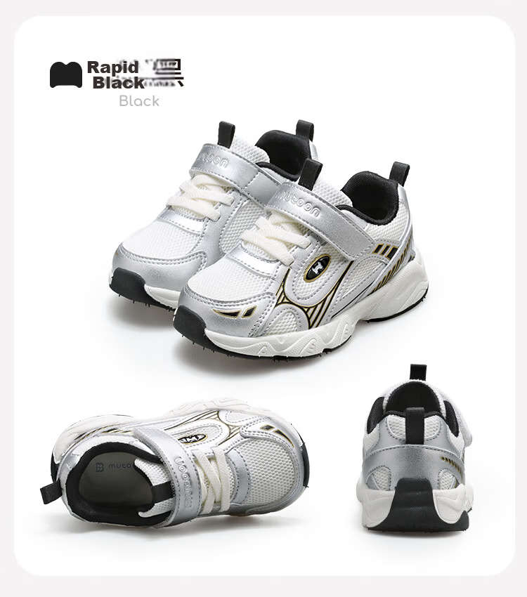 Mutong Kids Sports Shoes Spring Autumn Boys Retro Silver Trendy Running Mesh Casual Shoes Girls Sweet Cool Purple Size 29 41